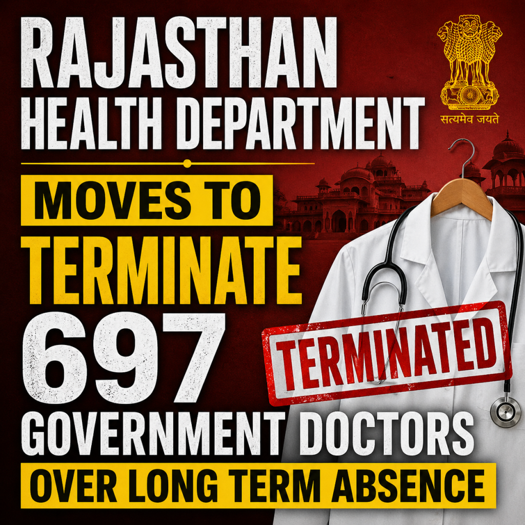 Rajasthan Health Department Moves to Terminate 697 Government Doctors Over Long Term Absence