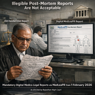 Rajasthan High Court’s Strong Warning on Illegible Post-Mortem Reports: A Turning Point for Medico-Legal Documentation