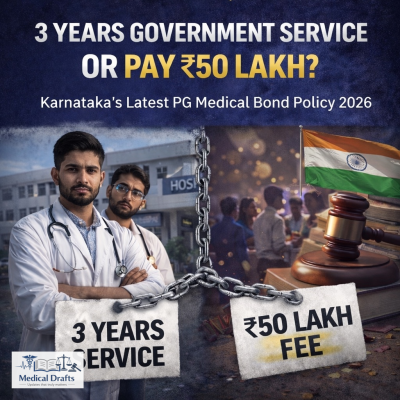 Karnataka PG Medical Bond Policy 2026: 3 Years Compulsory Government Service or ₹50 Lakh Penalty
